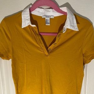 FOREVER 21 COLLARED MUSTARD TELLOW SHIRT